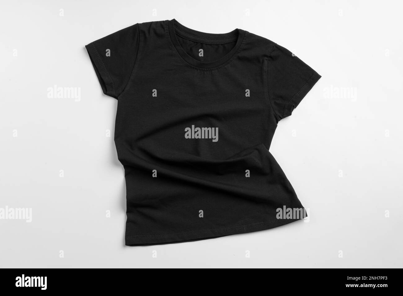 Black color plain t-shirt with copy space Stock Photo - Alamy