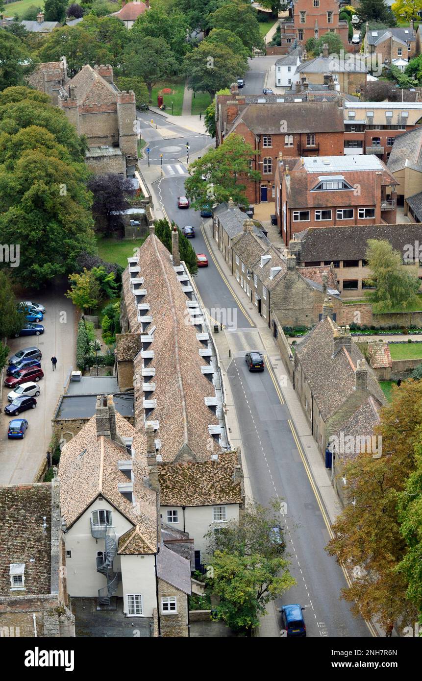 view of ely cambridgeshire england  from cathedral roof Stock Photo