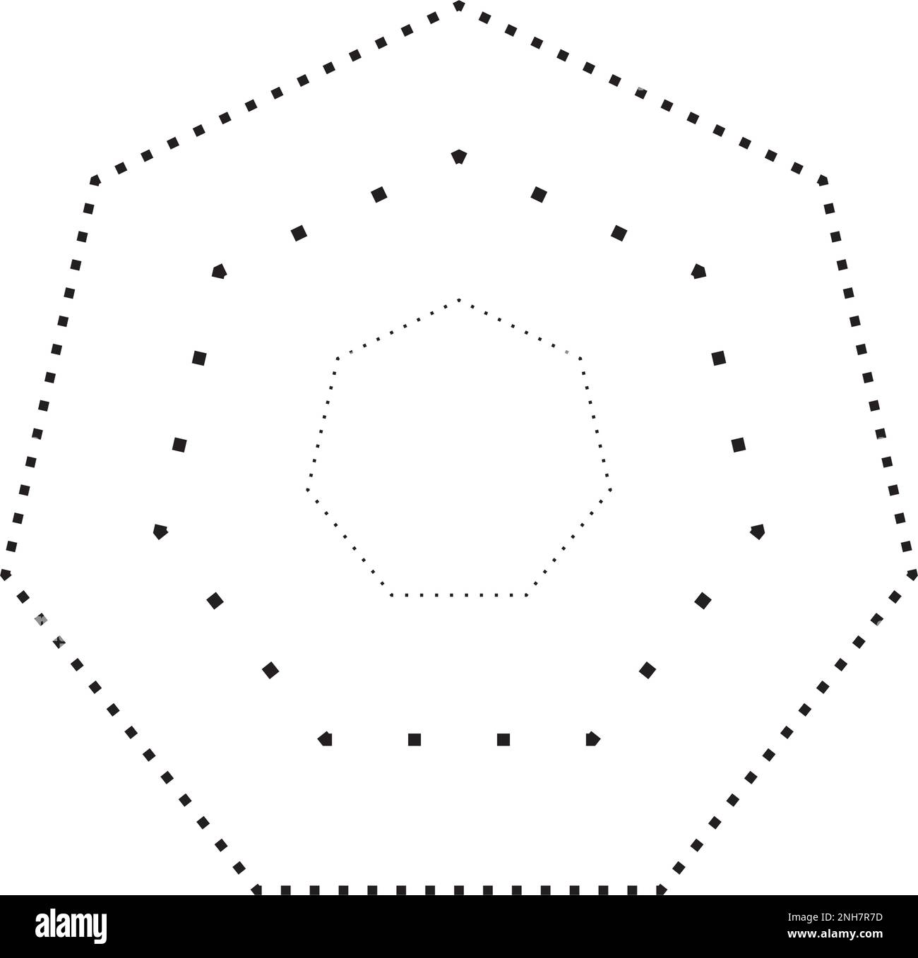 Tracing heptagon shape symbol, dashed and dotted broken line element