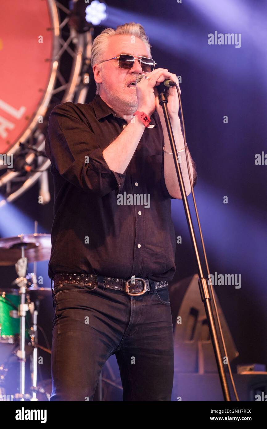 Paul McLoone of The Undertones performing at the Wickham Festival, Hampshire, UK. August 06, 2022 Stock Photo