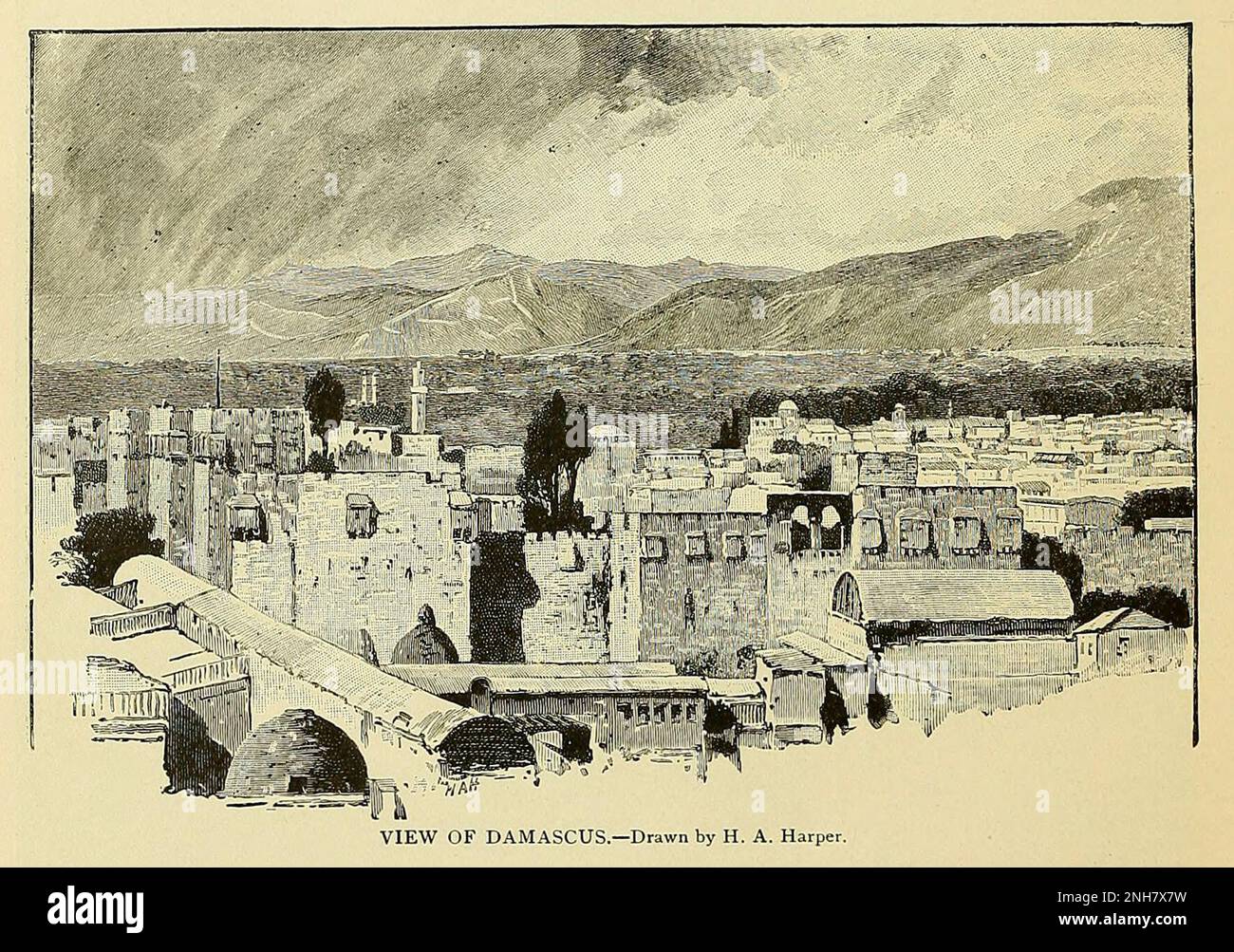 View of Damascus from Cyclopedia universal history : embracing the most ...