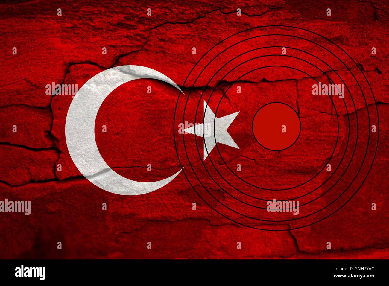 Turkey Earthquake, February 6, 2023. Mournful banner. The Epicenter of