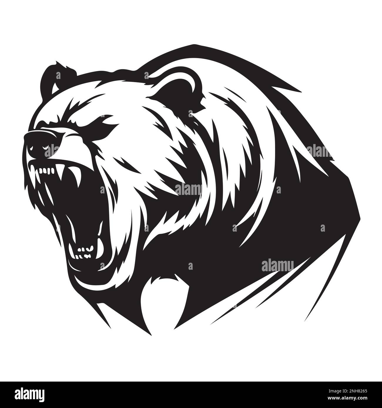 Polar bear head roar smoking weed monochrome vector illustrations for your  work logo, merchandise t-shirt, stickers and label designs, poster Stock  Vector Image & Art - Alamy