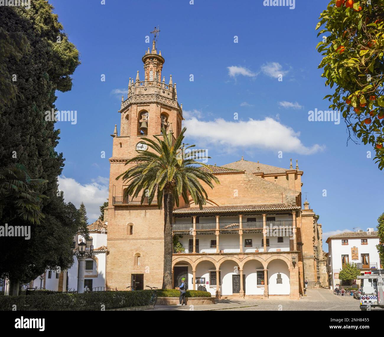 Ronda, Church of Santa Maria Mayor, Iglesia Santa Maria Mayor, Ronda, Spain, Andalusia. Stock Photo