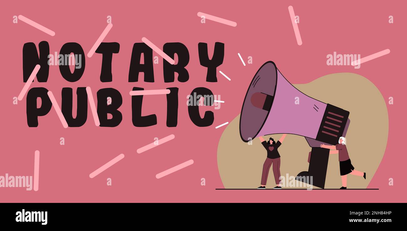 Text sign showing Notary Public. Word Written on Legality Documentation Authorization