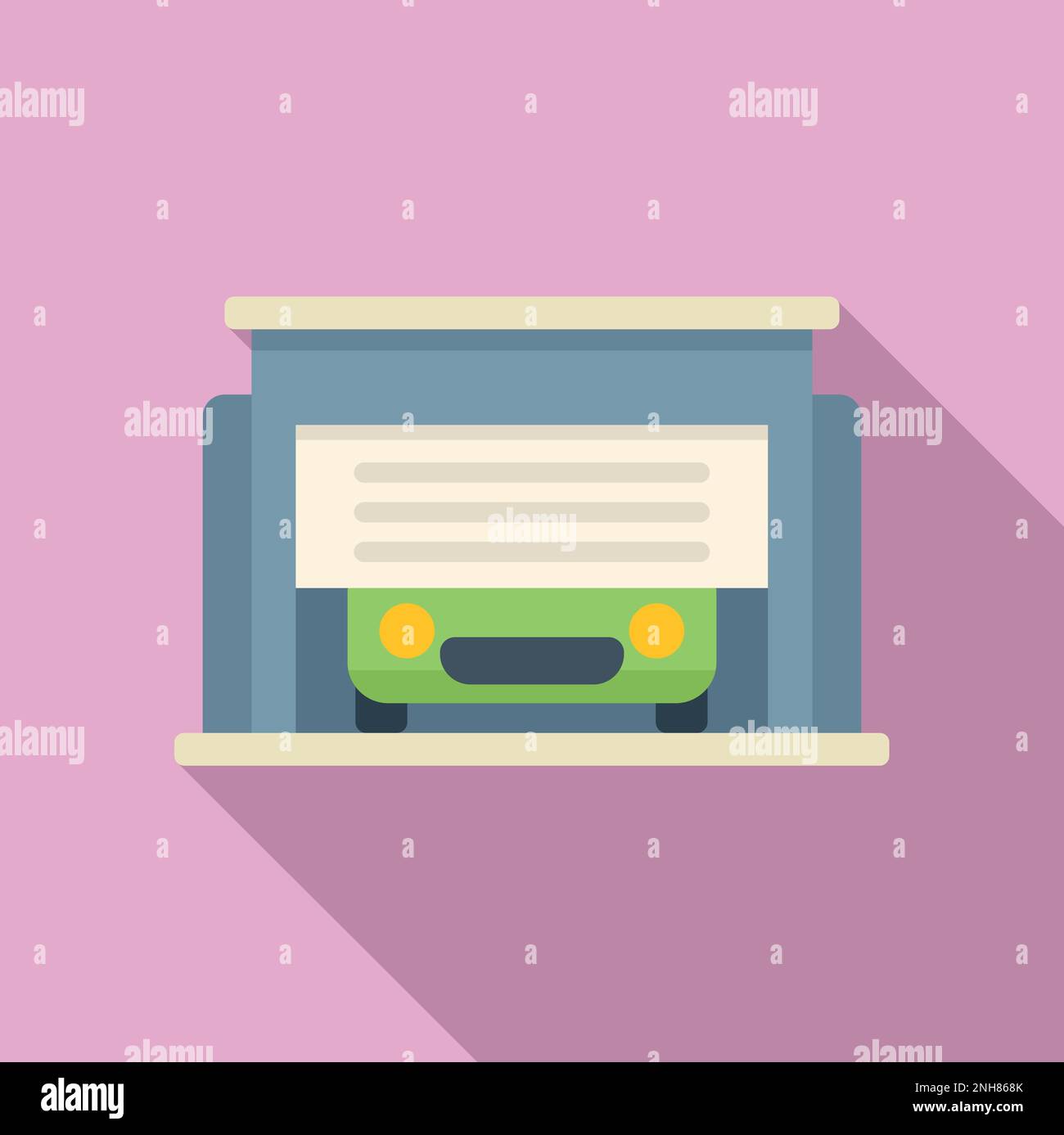 Paid parking garage icon flat vector. Car truck. Gate zone Stock Vector