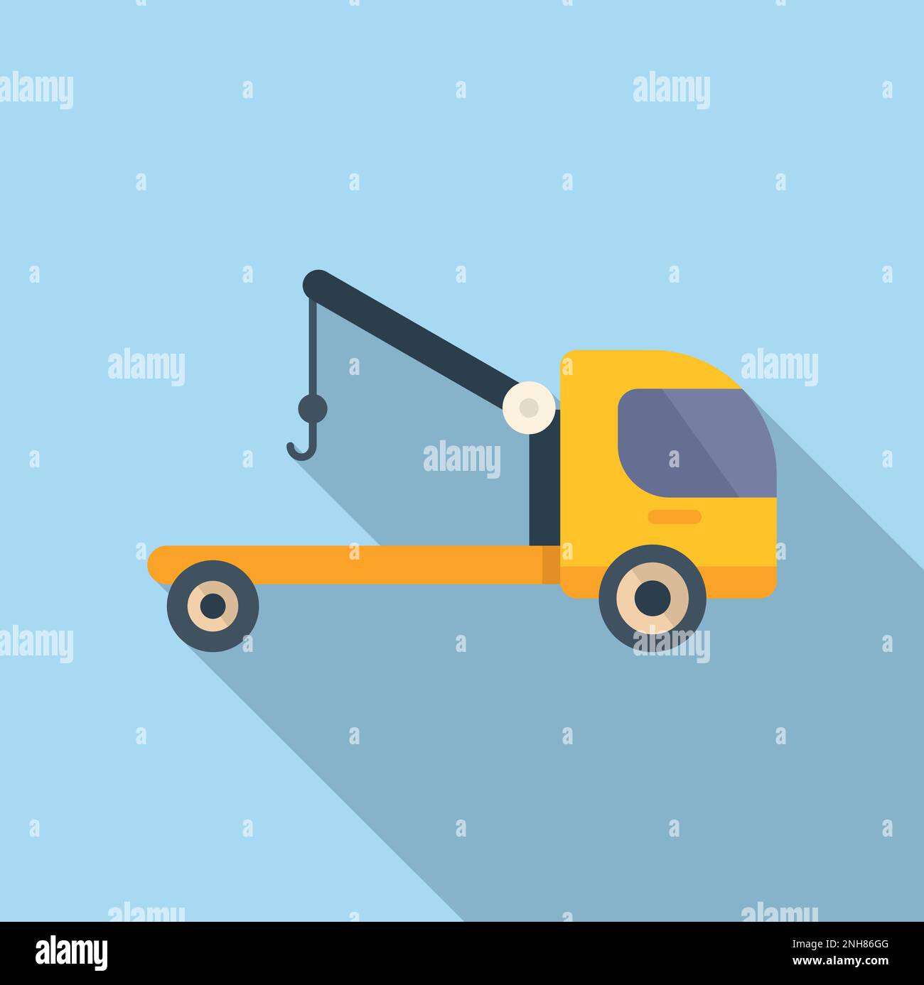Tow car icon flat vector. Parking space. Zone gate Stock Vector