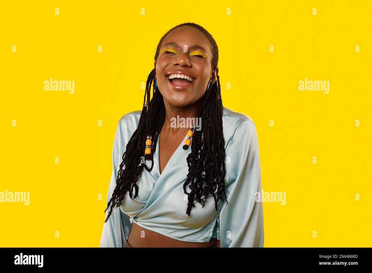 Woman laughing out loud over hi-res stock photography and images - Alamy