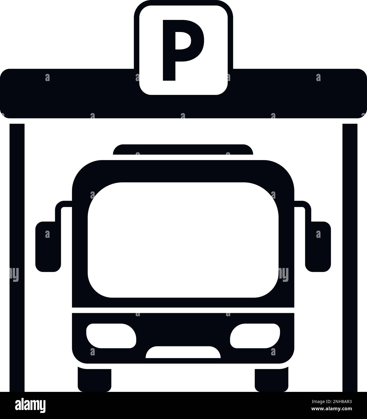 Bus paid parking icon simple vector. Car park. Space truck Stock Vector