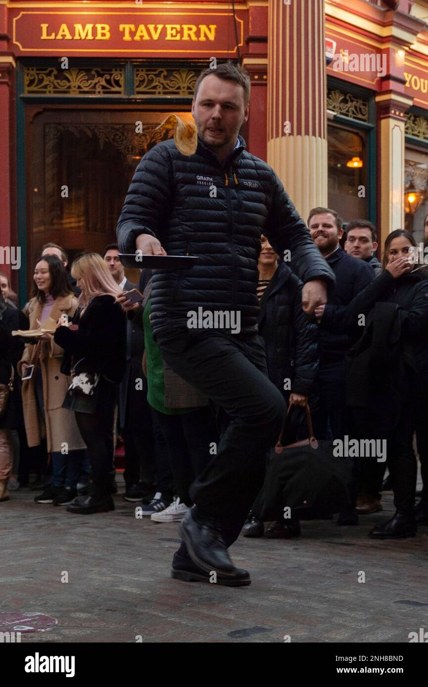 London, UK. 21st Feb, 2023. Participates take part in Leadenhall Market