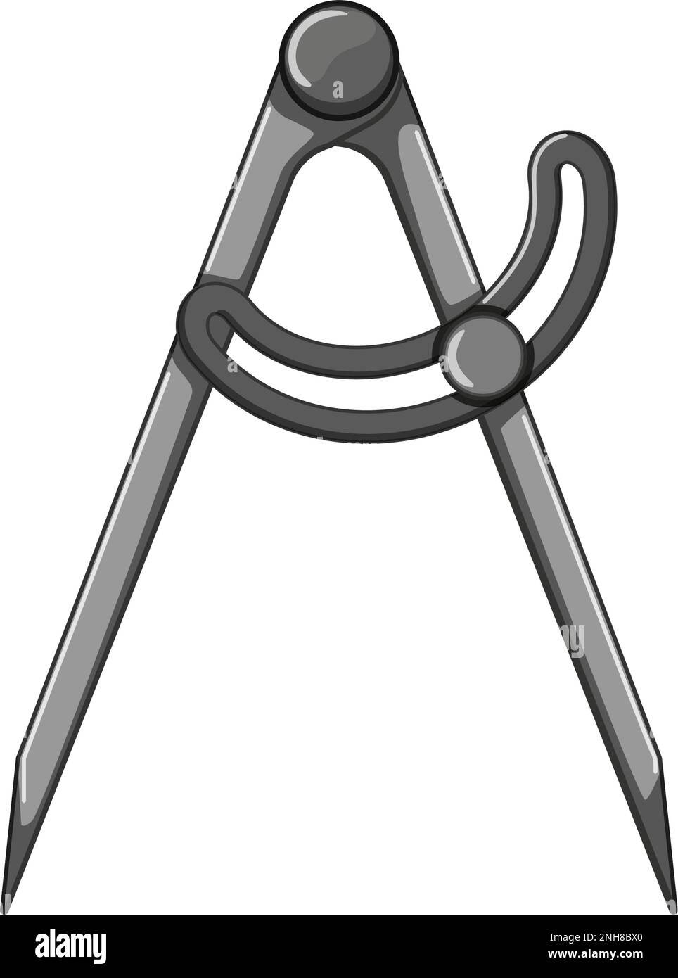 instrument compass divider cartoon vector illustration sign color Stock