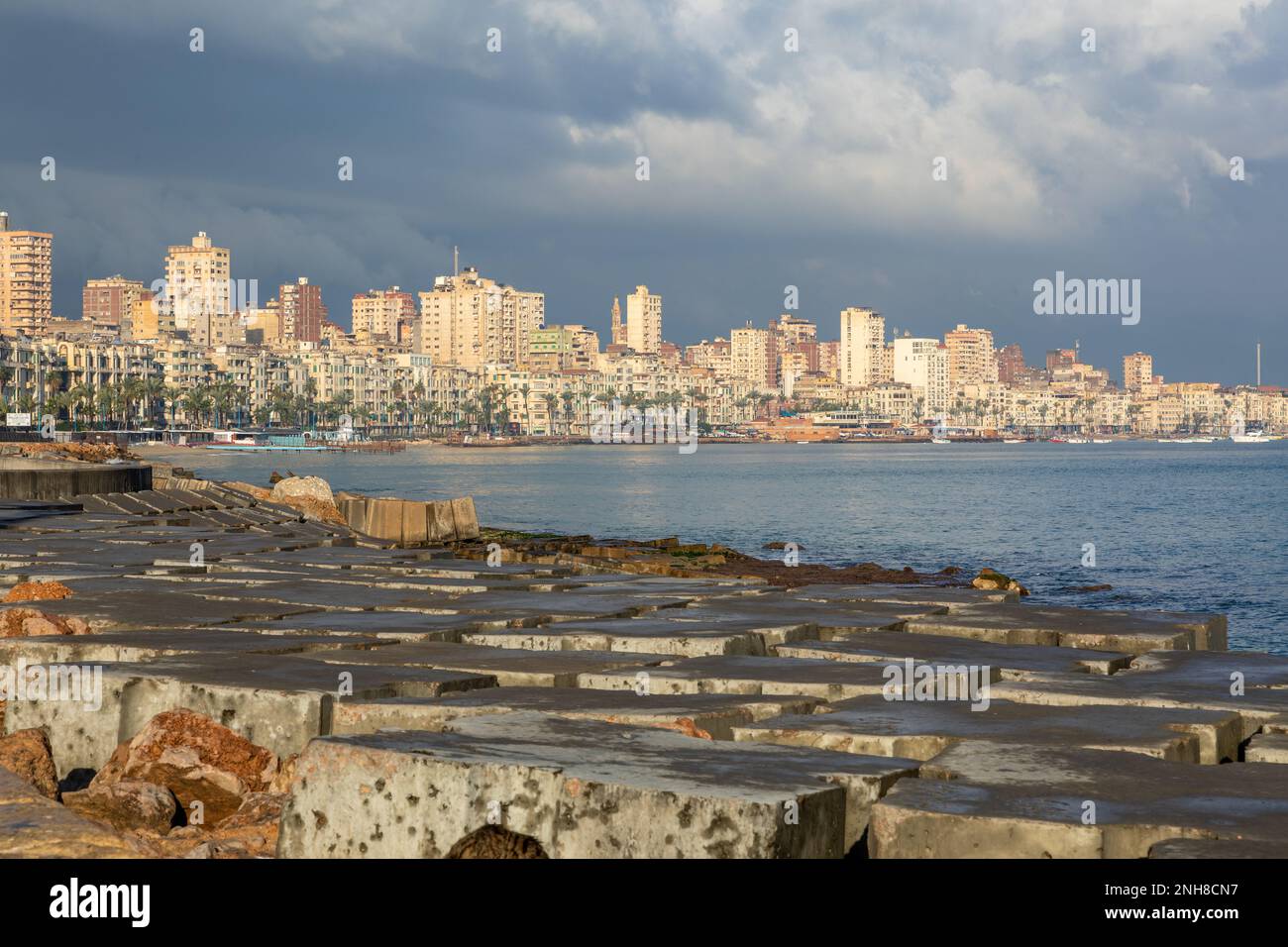 Corniche of Alexandria, the seconds largest city in Egypt. Traditional