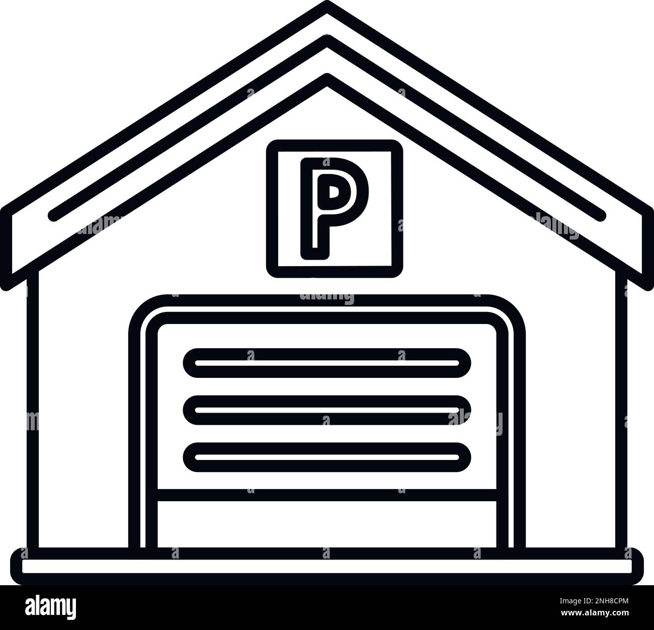 Parking garage icon outline vector. Car truck. Security zone Stock