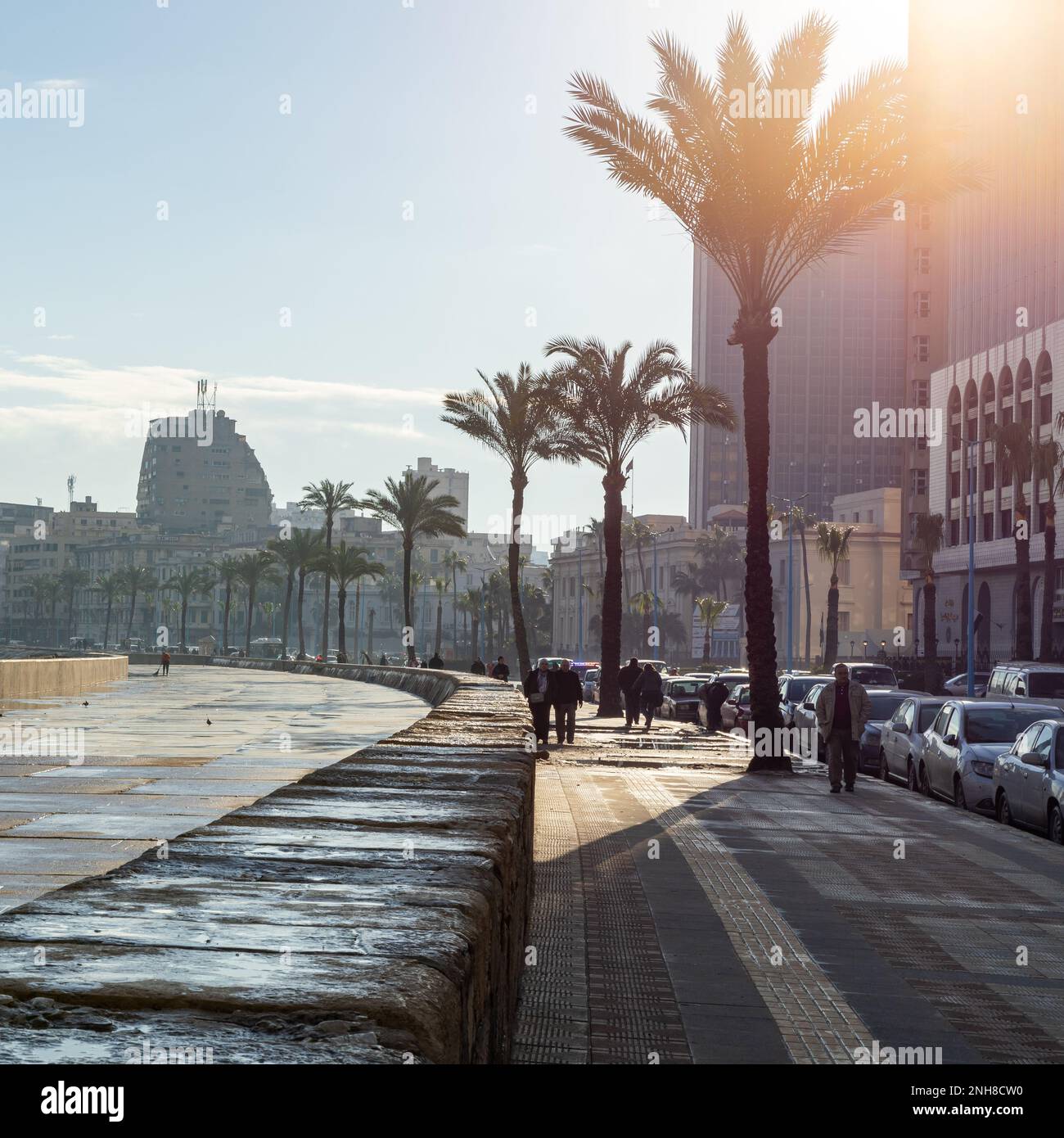 Corniche of Alexandria, the seconds largest city in Egypt. Traditional