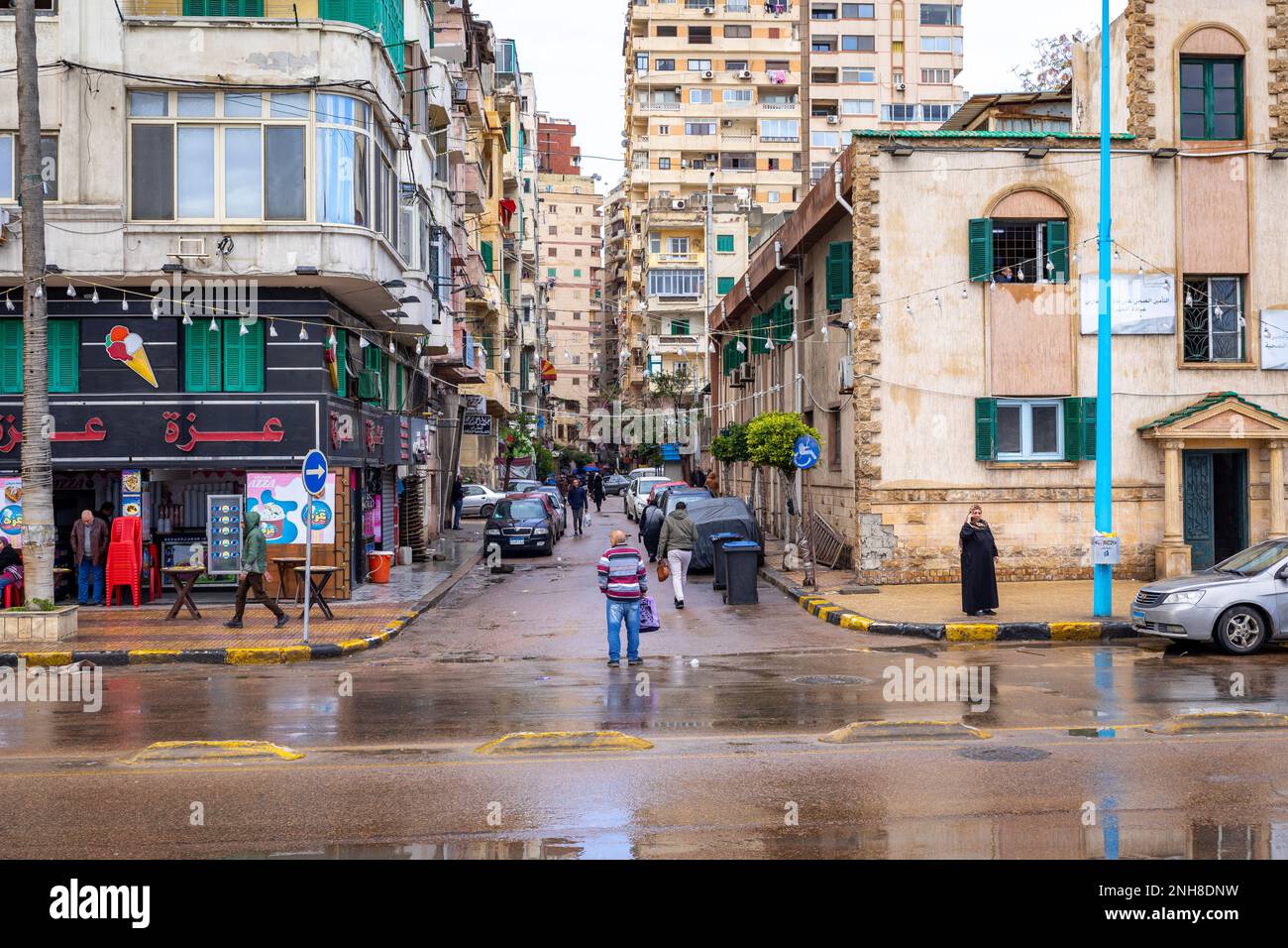 Corniche of Alexandria, the seconds largest city in Egypt. Traditional
