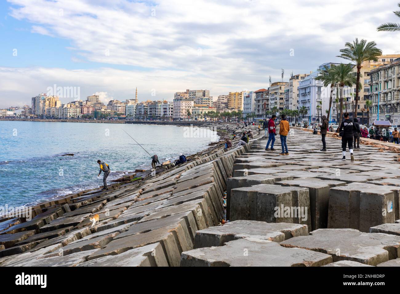 Corniche of Alexandria, the seconds largest city in Egypt. Traditional
