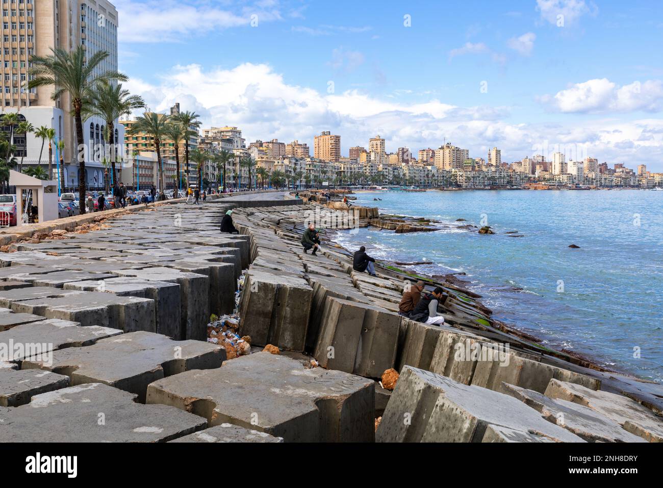 Corniche of Alexandria, the seconds largest city in Egypt. Traditional