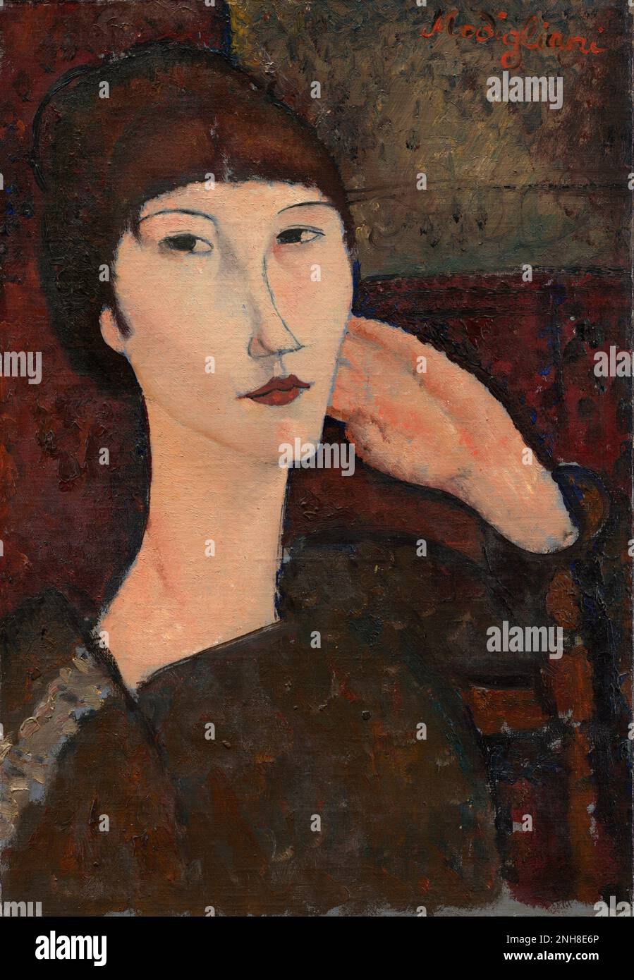 Amedeo Modigliani Adrienne (Woman with Bangs) 1917 Stock Photo