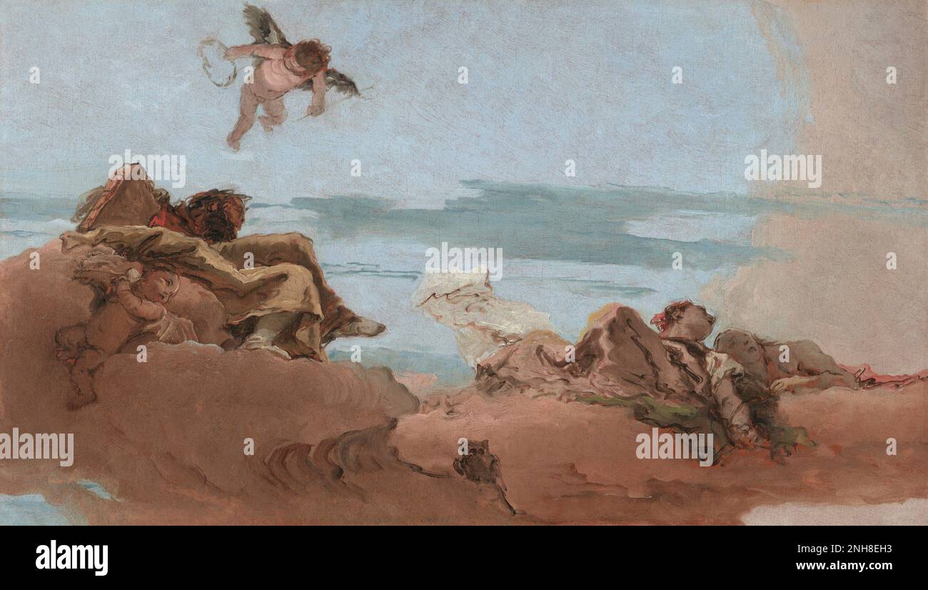 Giovanni Battista Tiepolo Study for a Ceiling with the Personification of Counsel before c. 1762 Stock Photo