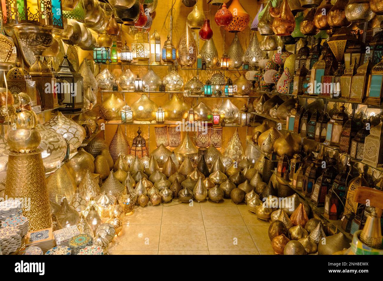 Lamp or Lantern Shop in the Khan El Khalili market in Islamic Cairo