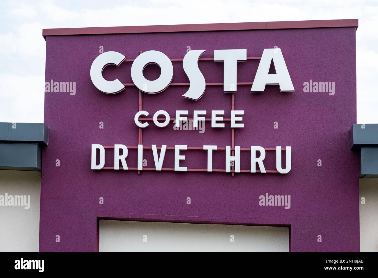 Costa coffee drive thru sign or logo UK Stock Photo Alamy