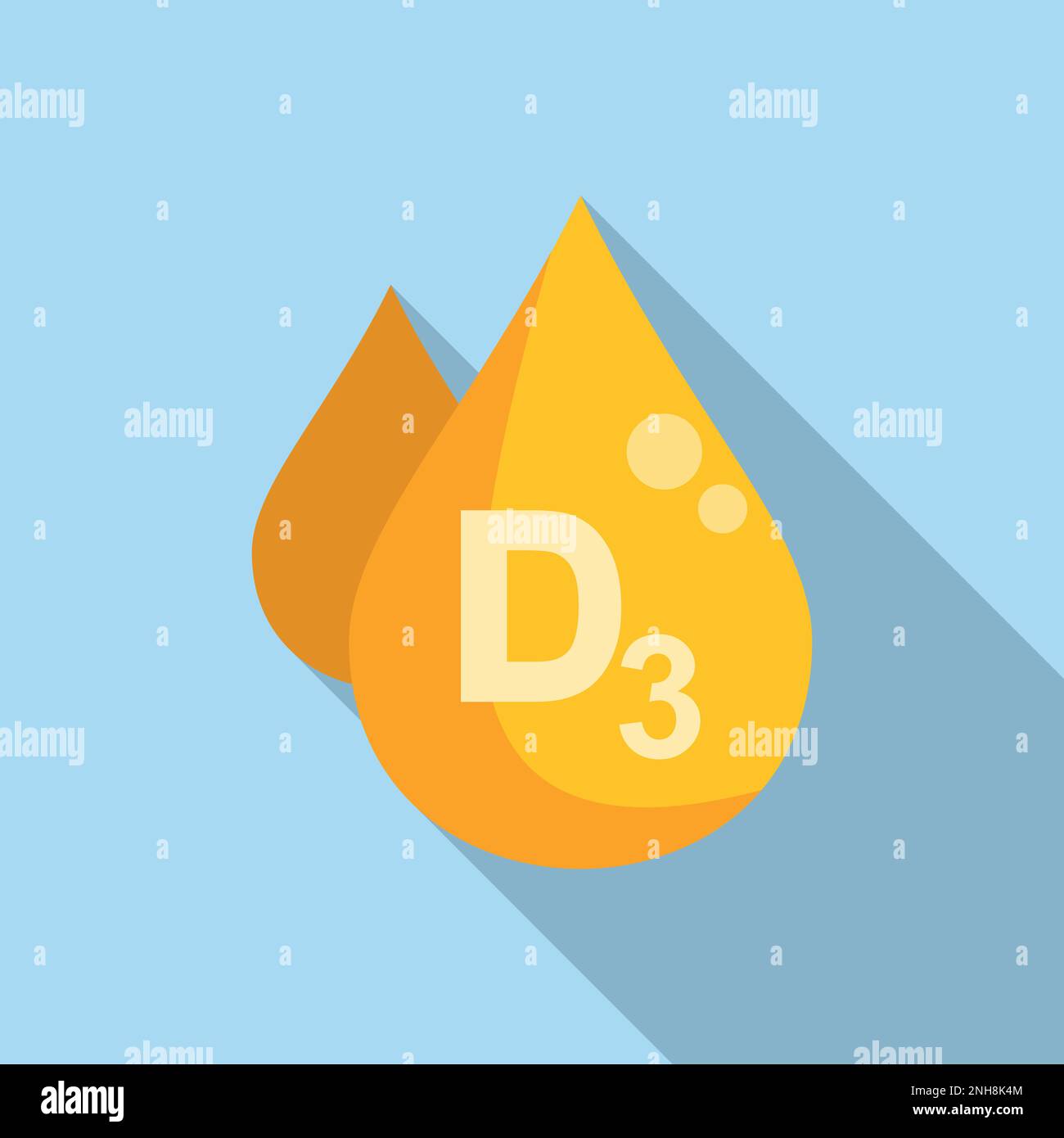 Vitamin D drop icon flat vector. Diet skin. Human healthy Stock Vector