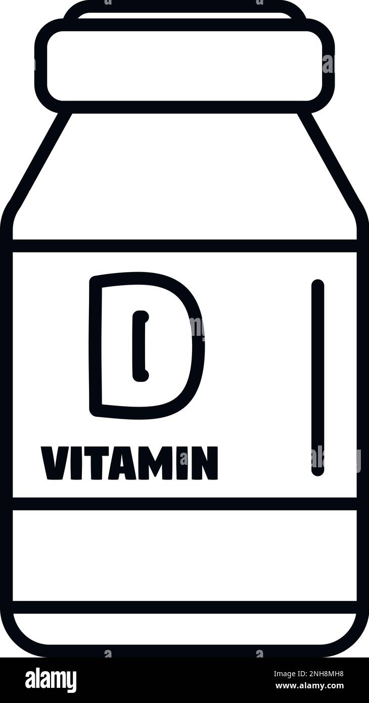 Vitamin D nutrient icon outline vector. Skin diet. Medical health Stock Vector