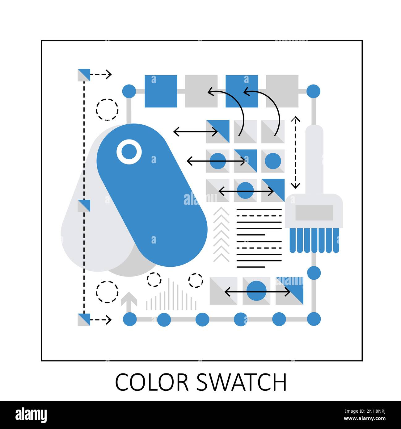 Color swatch panel. Building designer color inspiration , color palette generator vector illustration Stock Vector