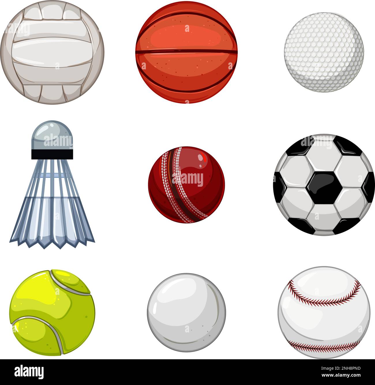 ball sport set cartoon vector illustration sign color Stock Vector ...