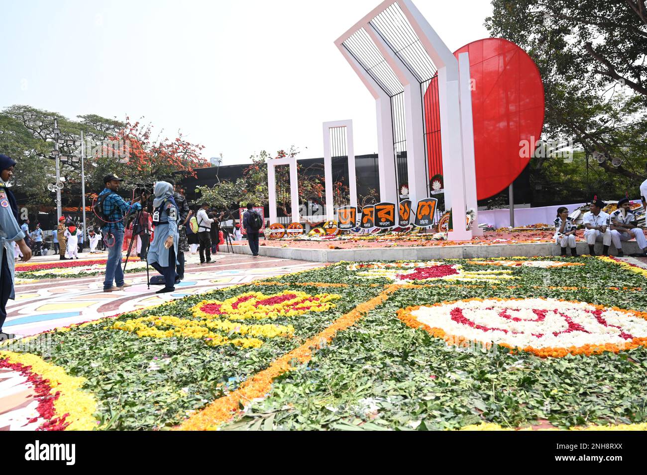 Dhaka, Bangladesh. 21st Feb, 2023. A flower petal display is seen at