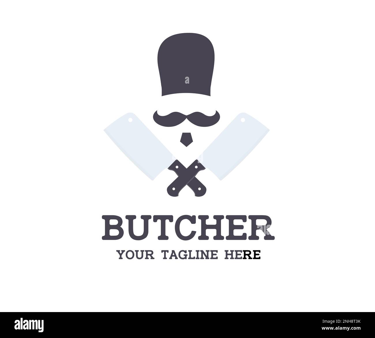 Meat cutting knives and butcher. The Butcher Meat Shop. Meat business