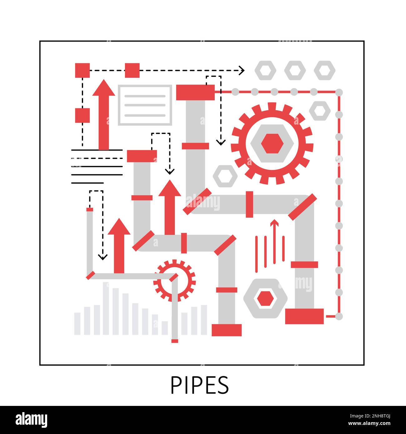 Building construction pipes. Plumbing materials installing, plumbing