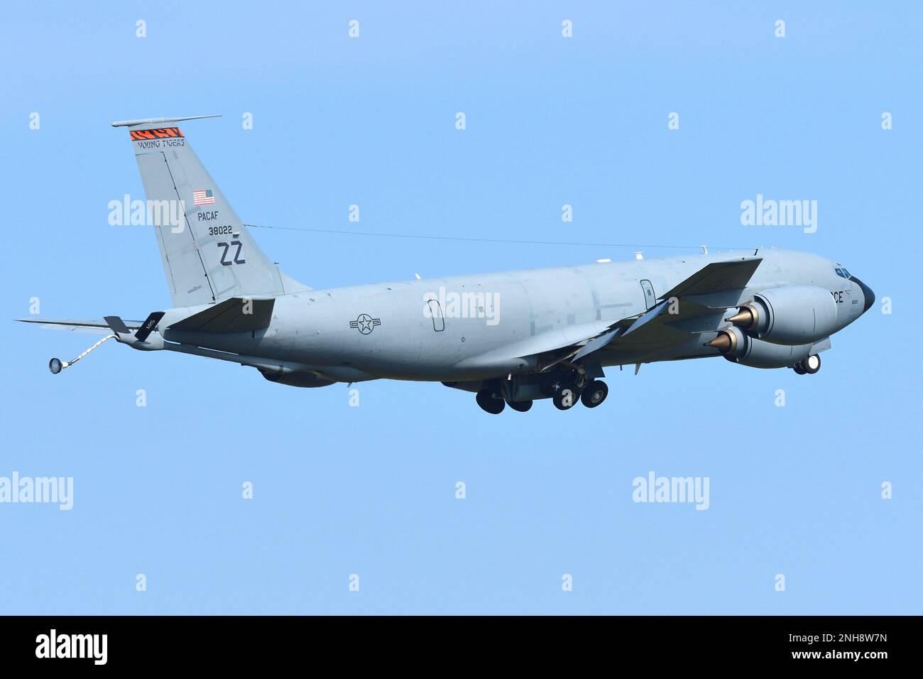 Tokyo, Japan - July 22, 2018: United States Air Force Boeing KC-135R Stratotanker aerial refuelling and transport aircraft. Stock Photo