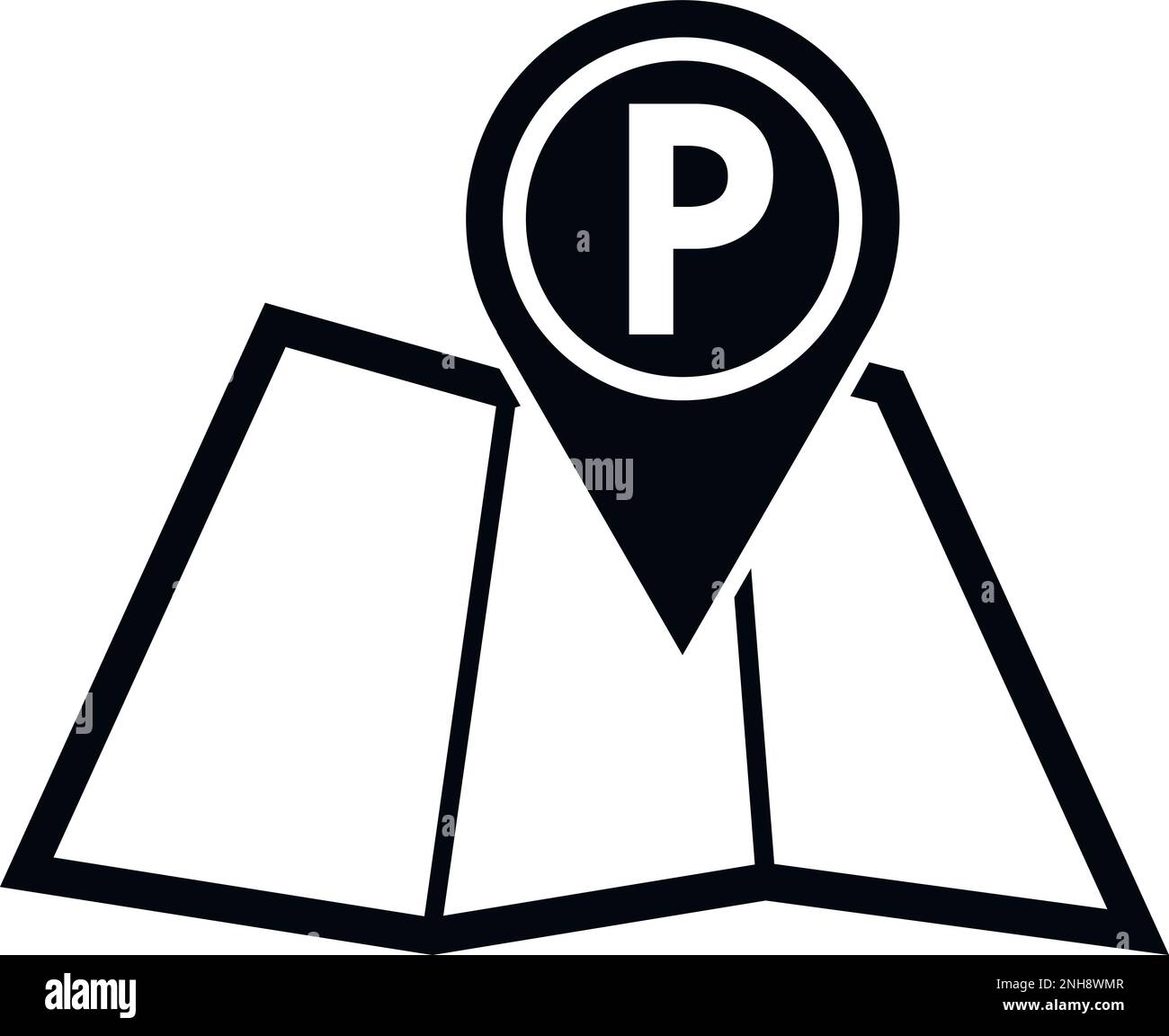 Paid parking location icon simple vector. Security zone. Stree payment