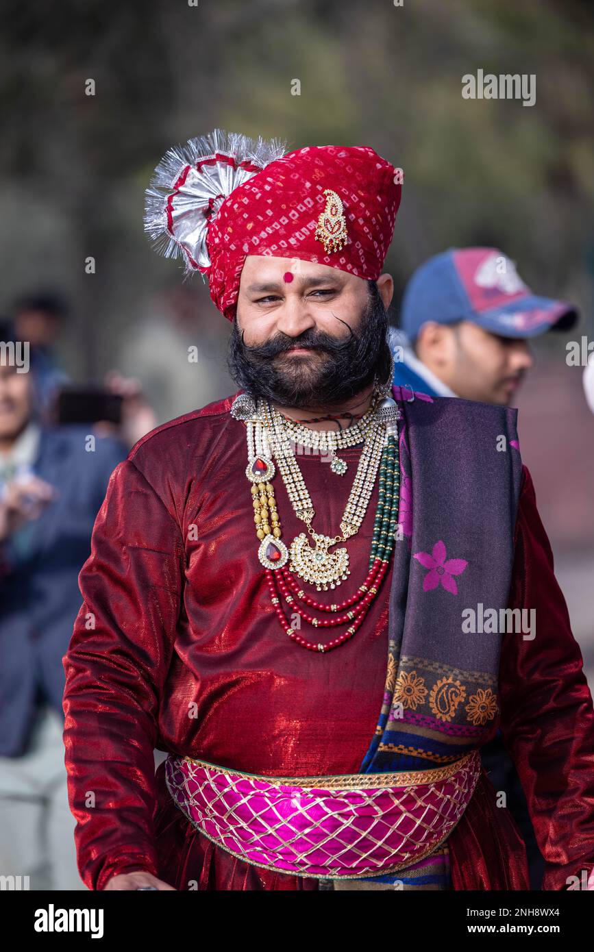 Camel Festival, Portrait of an young rajasthani male with beard and