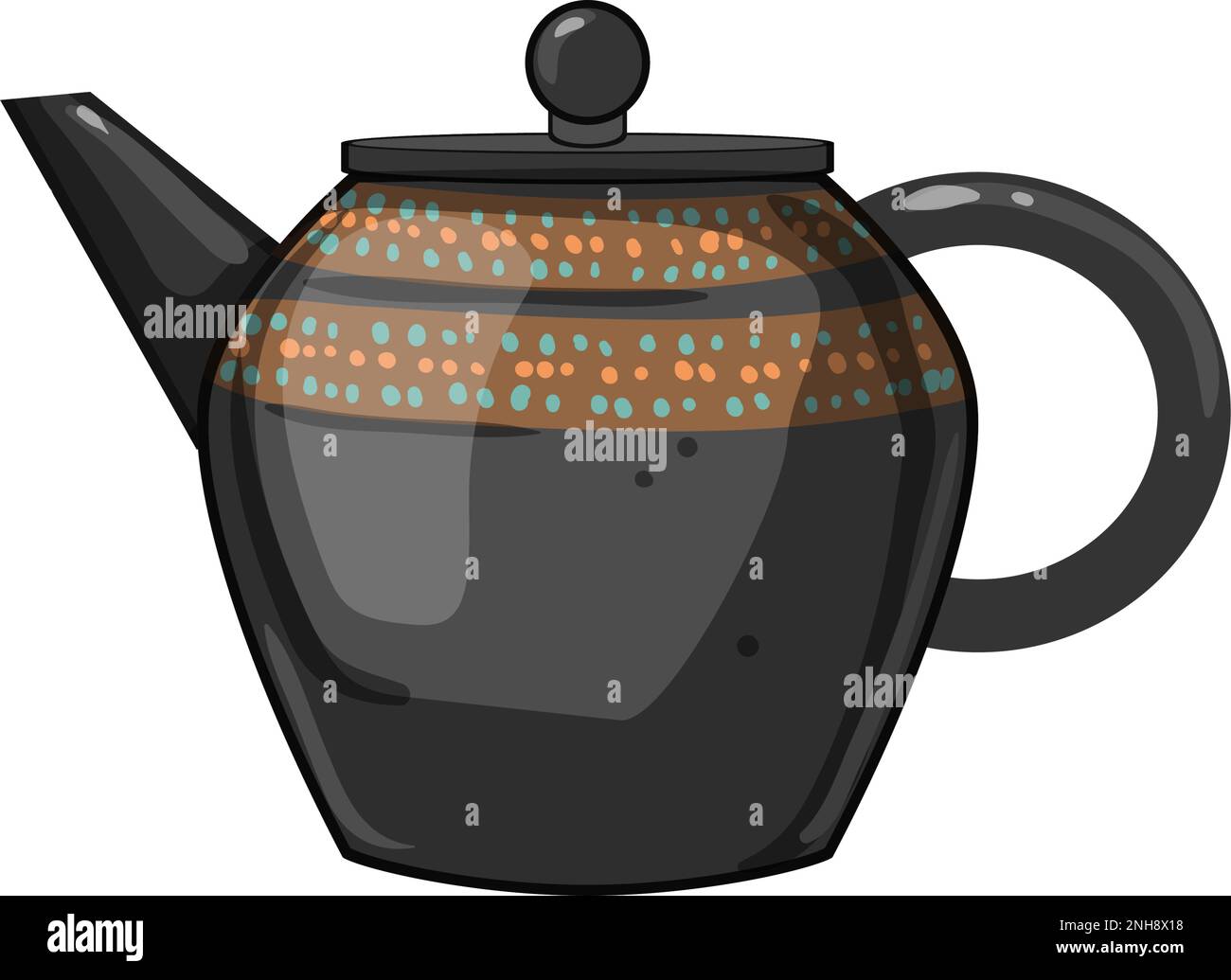 beverage vintage teapot cartoon vector illustration sign Stock Vector