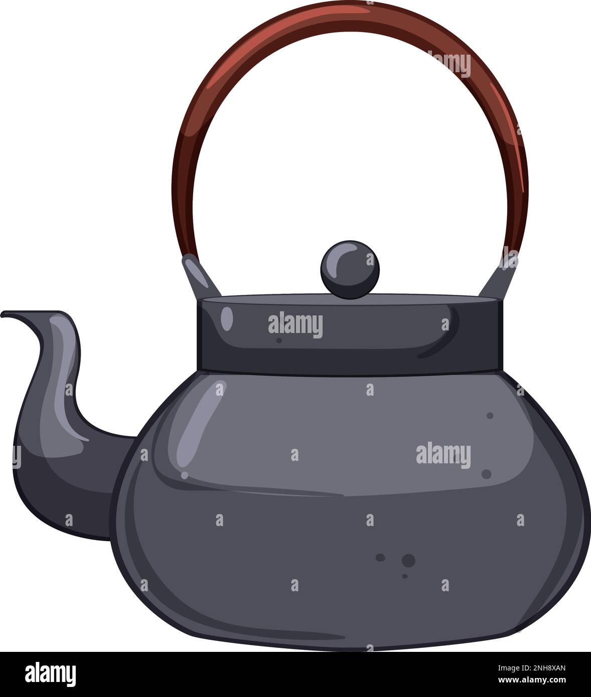 cup vintage teapot cartoon vector illustration sign Stock Vector Image