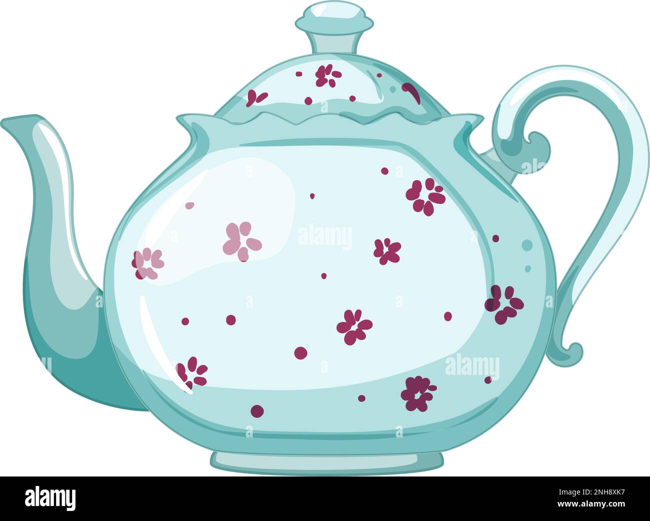 traditional vintage teapot cartoon vector illustration sign Stock