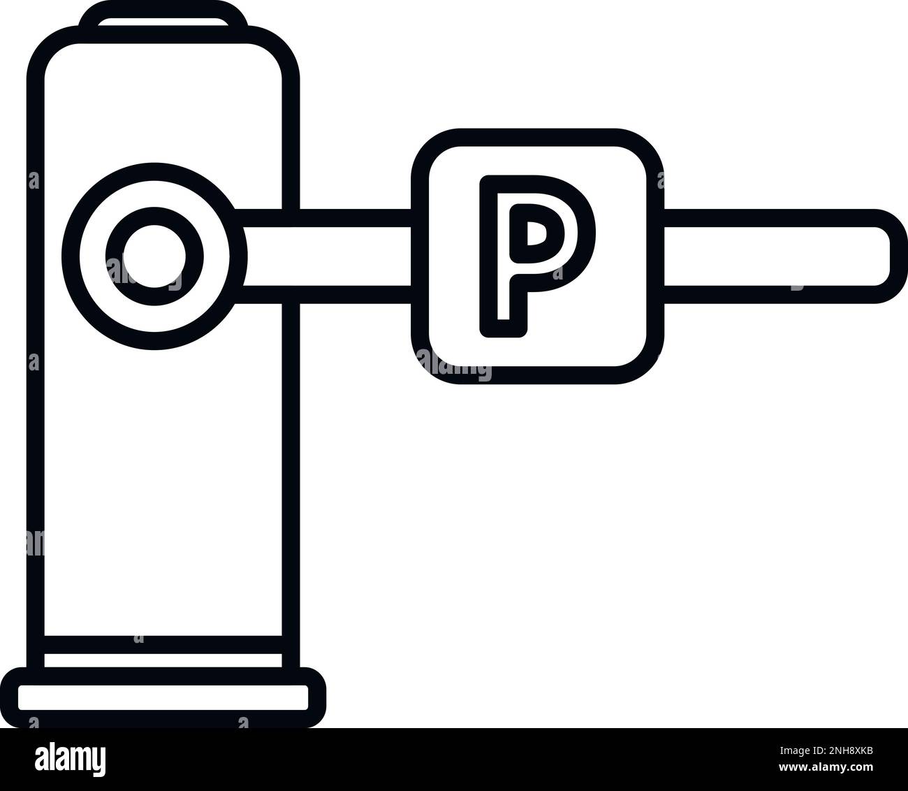 Barrier icon outline vector security space transport zone stock