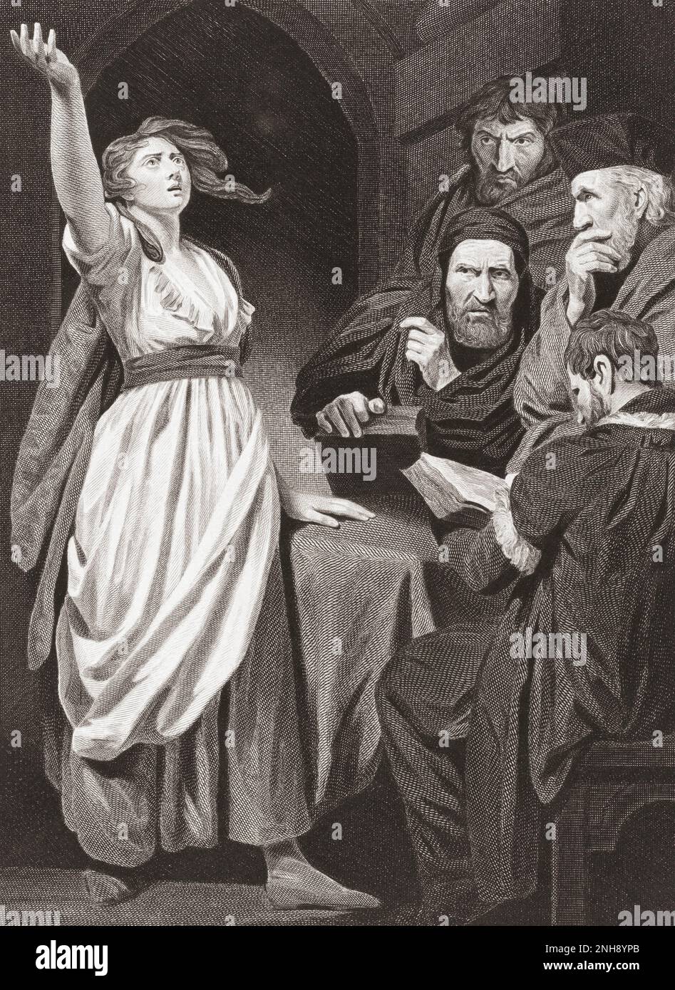 Joan of Arc declaring her mission. After a print by Thomas Holloway ...