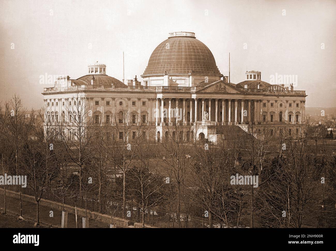 The United States Capitol, photographed by John Plumbe Jr. (1809-1857) in 1846. Daguerreotype. Stock Photo