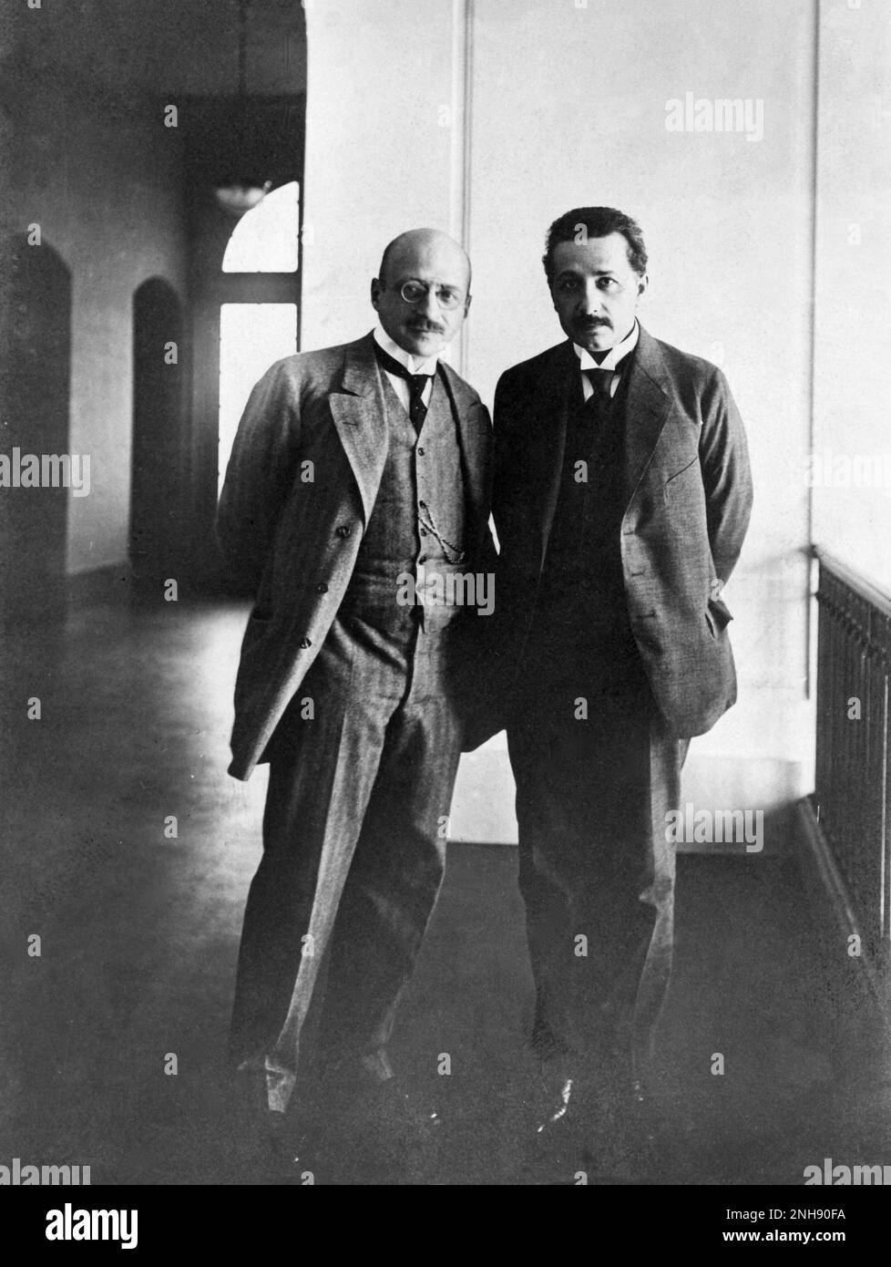 Chemist Fritz Haber and physicist Albert Einstein, circa 1914. Stock Photo