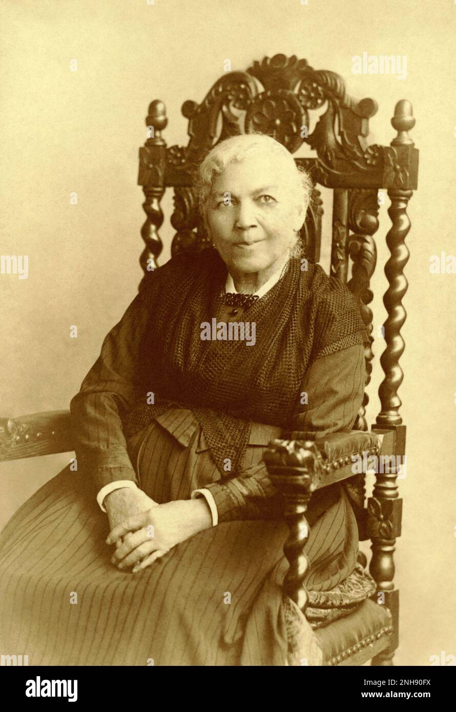 Harriet Jacobs (1813 or 1815 - 1897) was an African-American writer whose autobiography, Incidents in the Life of a Slave Girl, published in 1861 under the pseudonym Linda Brent, is considered an American classic. Portrait by Gilbert Studios, 1894. Stock Photo