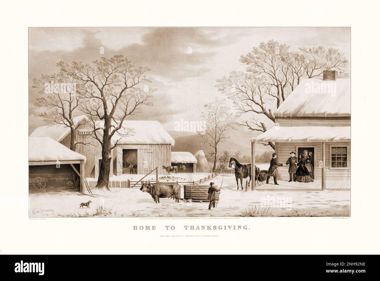 A print published by Currier & Ives, circa 1867, showing