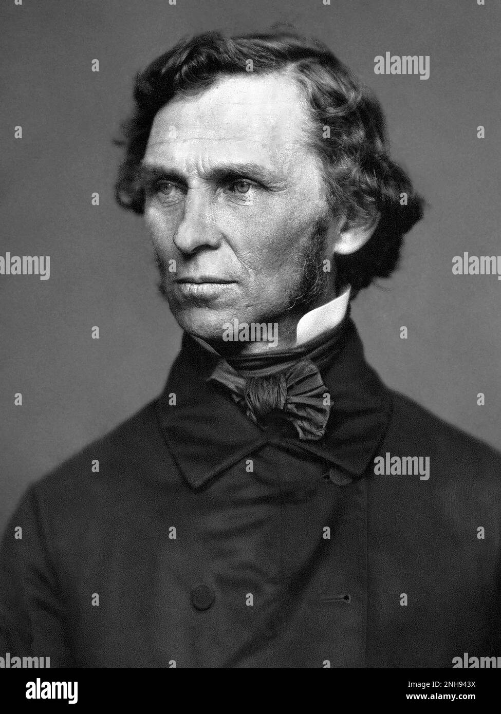 Neal Dow (1804-1897) was an American Prohibition advocate and politician nicknamed the 'Napoleon of Temperance' and the 'Father of Prohibition.' Photo, c. 1850s. Stock Photo