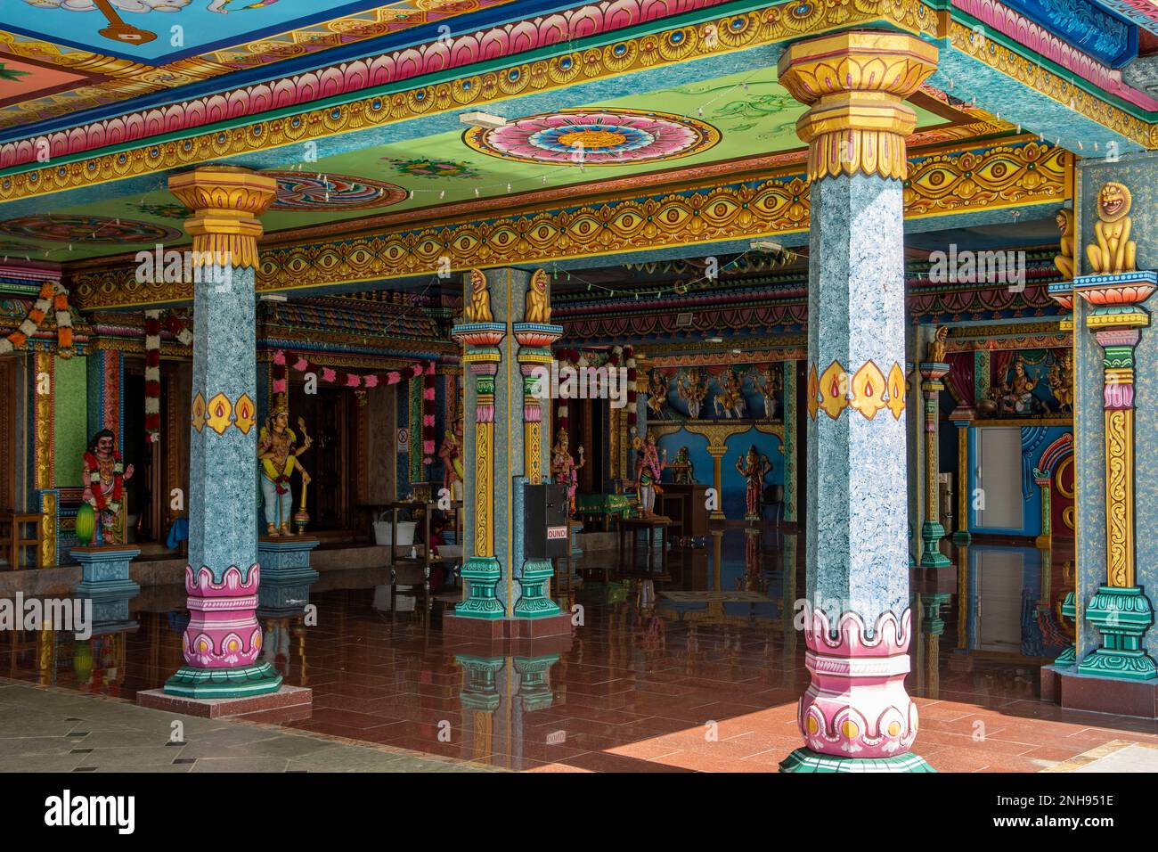 Inside Hindu Temple near St Denis, Reunion Stock Photo