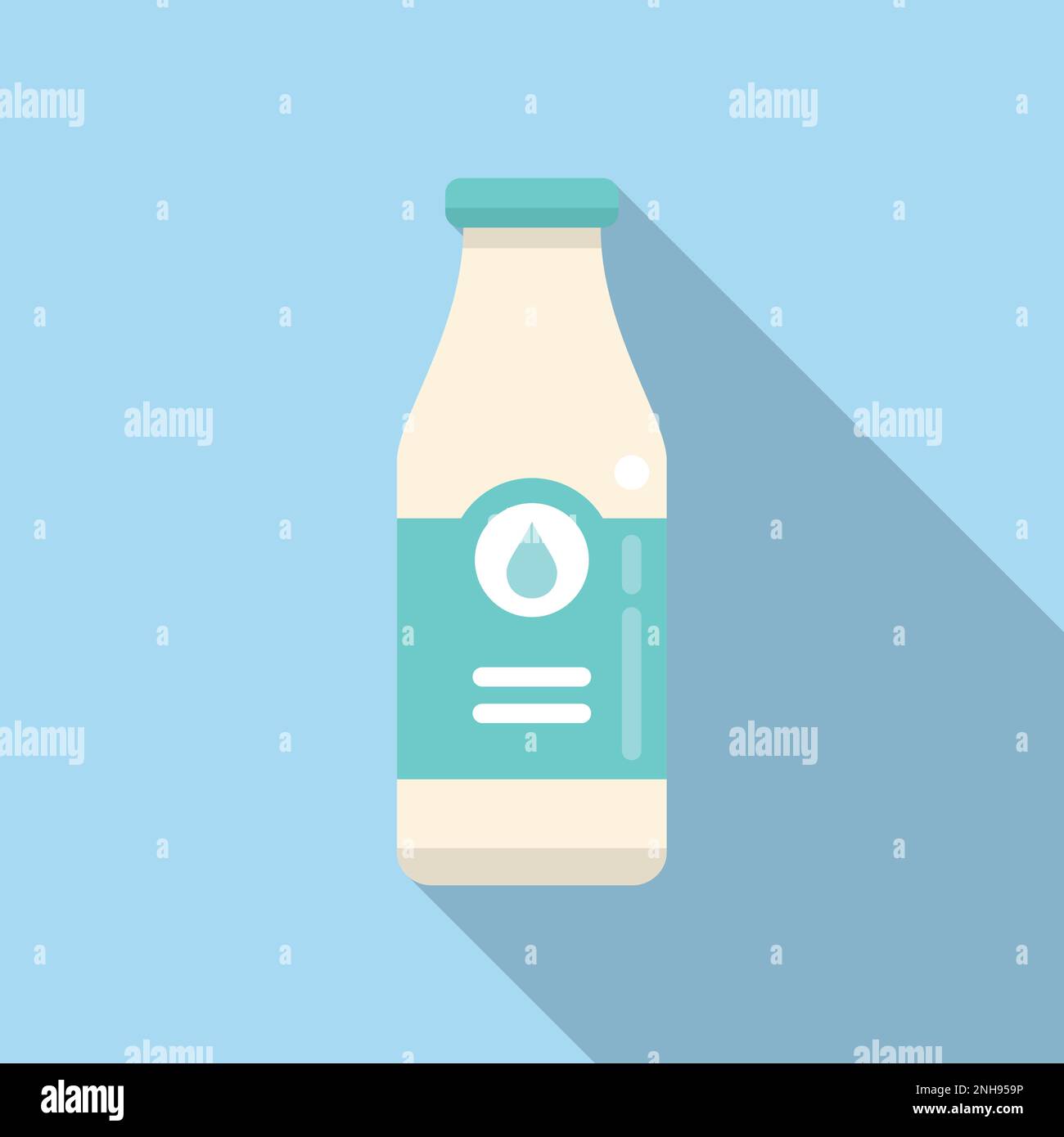 Vitamin D milk bottle icon flat vector. Food health. Diet protection Stock Vector