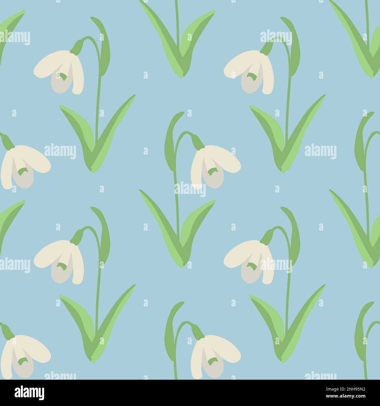 White snowdrop vector decorative pattern Stock Vector