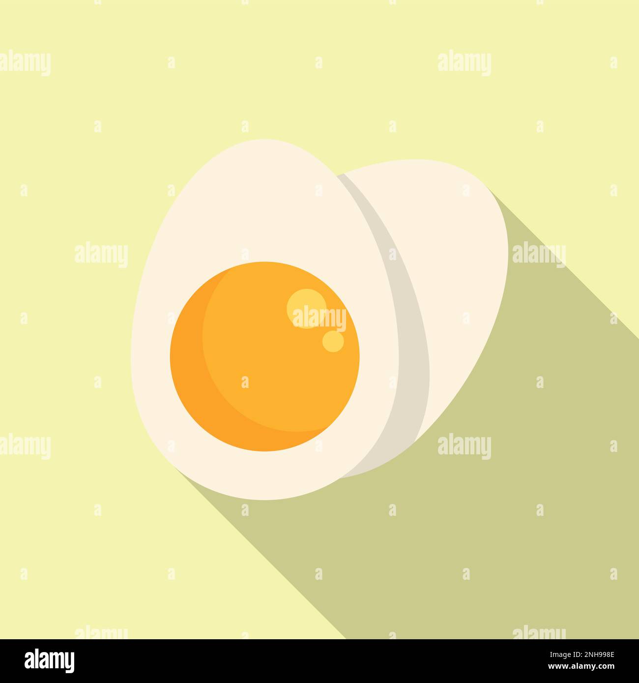 Vitamin D boiled egg icon flat vector. Food sun. Skin diet Stock Vector