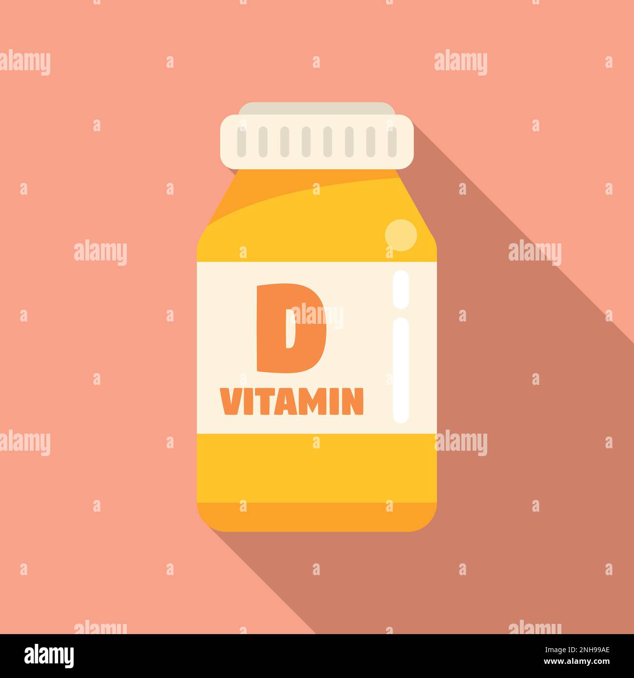 Vitamin D nutrient icon flat vector. Skin diet. Medical health Stock Vector